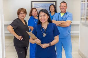 Country Hills facility caregivers in the hallway
