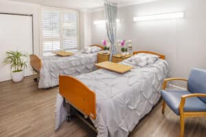 a semi-private room at Country Hills facility